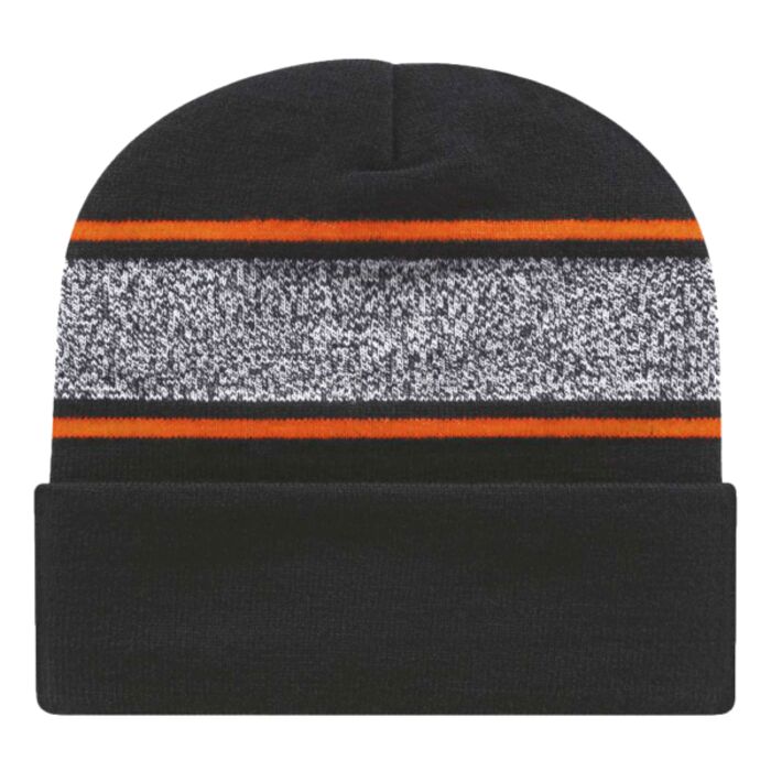 USA-Made Variegated Striped Cuffed Beanie Thumbnail