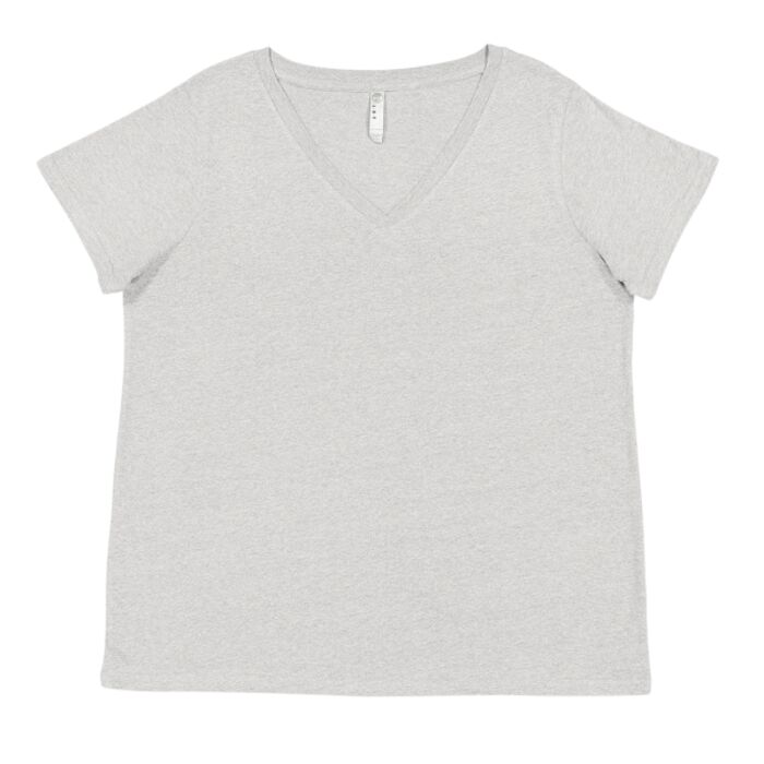 Ladies' Curvy V-Neck Fine Jersey T-Shirt Thumbnail