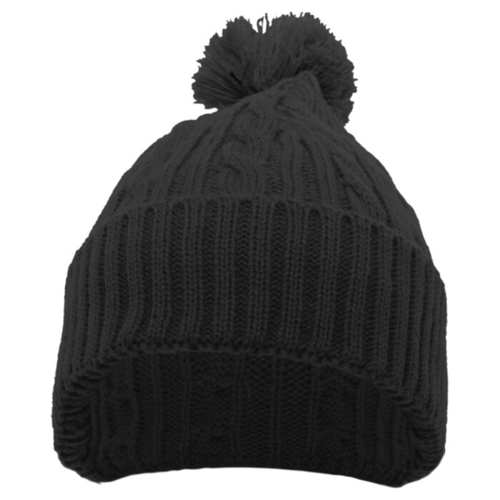 Cable Knit Pom-Pom Beanie Thumbnail