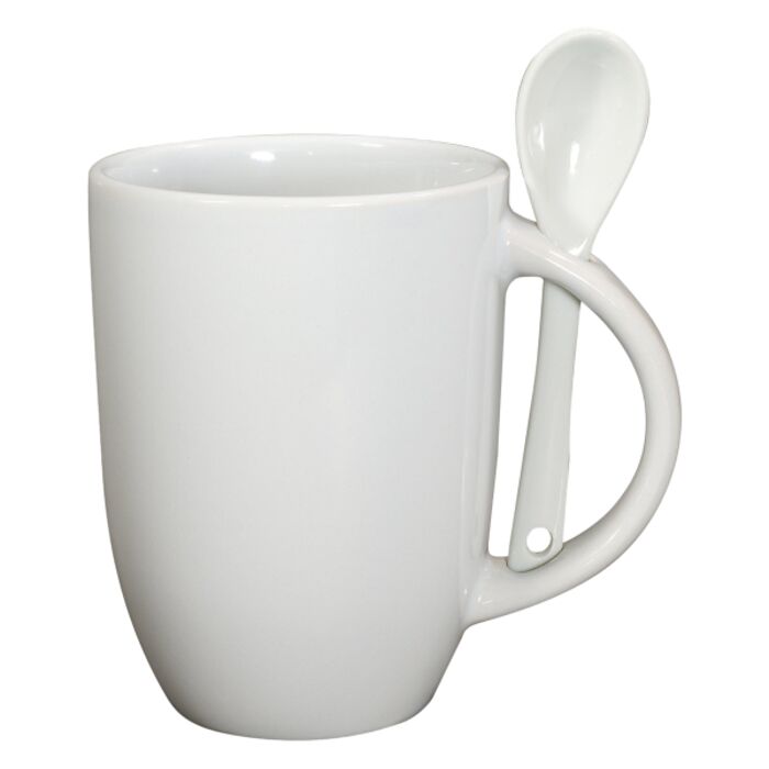 12oz Dapper Ceramic Mug With Spoon Thumbnail