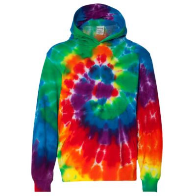 Youth Multi-Color Swirl Hooded Tie-Dyed Sweatshirt Thumbnail