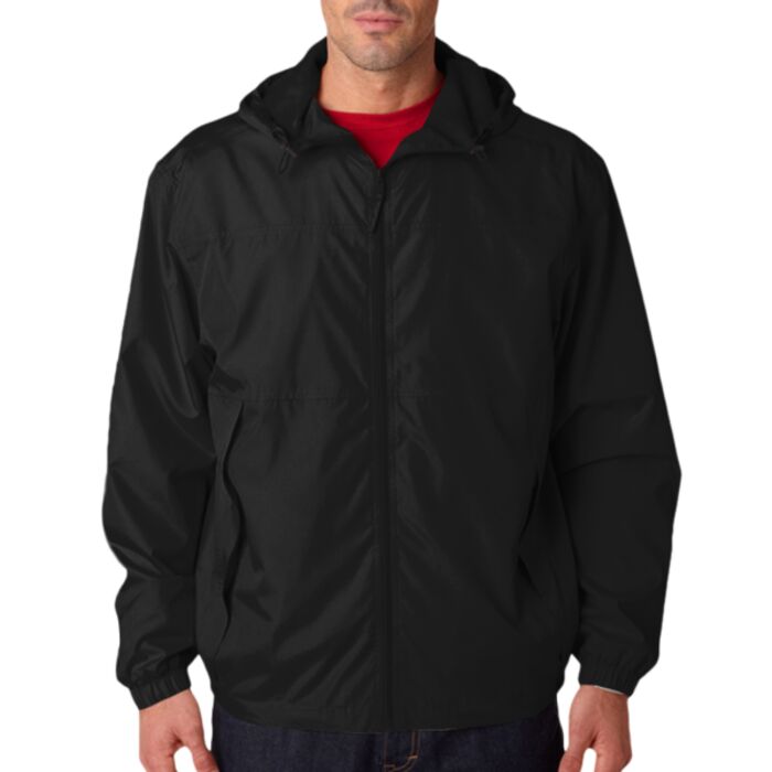 UltraClub Adult Micro-Poly Full-Zip Hooded Jacket Thumbnail