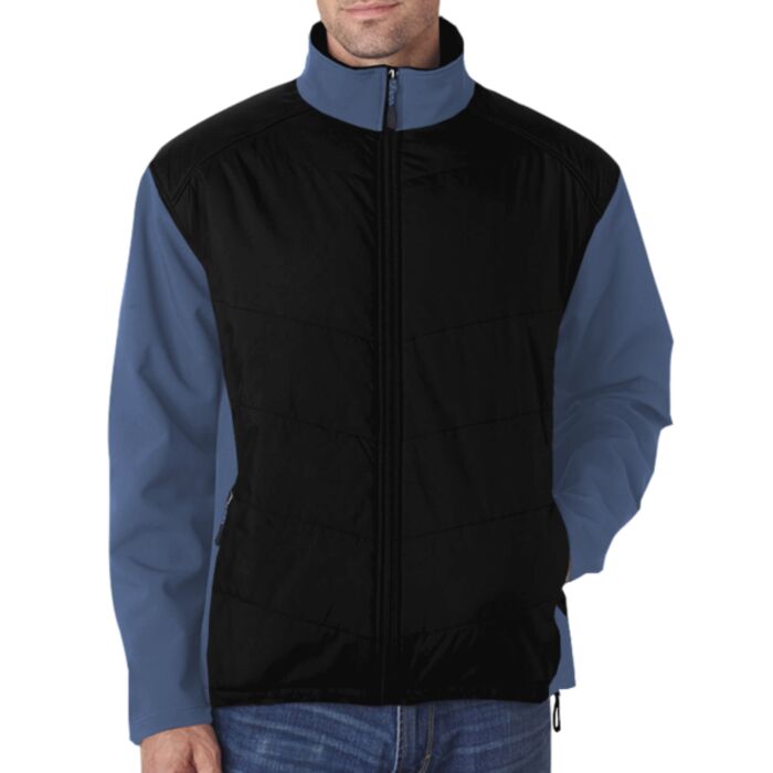 UltraClub Adult Soft Shell Jacket with Quilted Front & Back Thumbnail