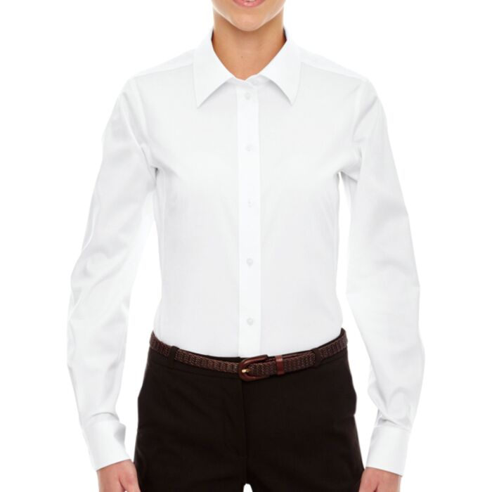 Ladies' Crown Collection® Solid Stretch Twill Woven Shirt Thumbnail