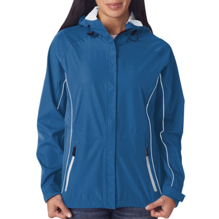Ladies' Seam-Sealed Waterproof/Breathable Hooded Shell Jacket Thumbnail