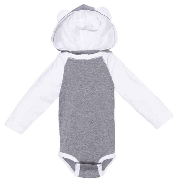 Infant Fine Jersey Character Hooded Long Sleeve Bodysuit with Ears Thumbnail
