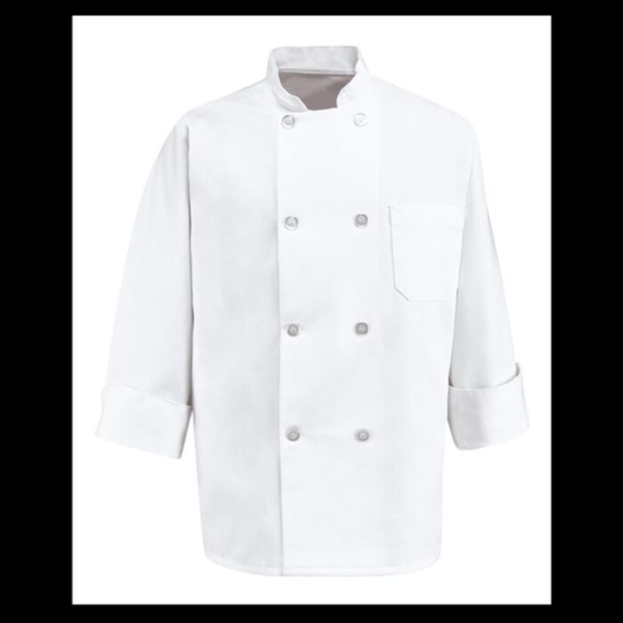 Eight Pearl Button Chef Coat - Tall Sizes Thumbnail