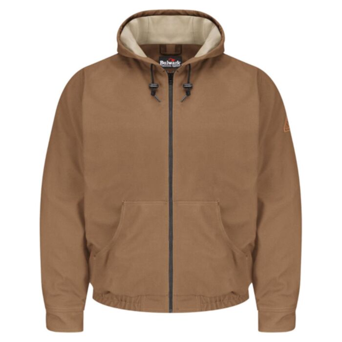 Men's Tall Brown Duck Hooded Jacket - EXCEL FR® ComforTouch Thumbnail