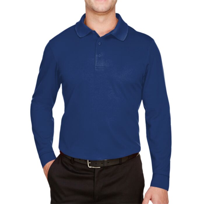CrownLux Performance® Tall Plaited Long Sleeve Polo Thumbnail