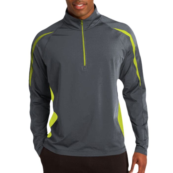 Sport Wick ® Stretch 1/2 Zip Colorblock Pullover Thumbnail