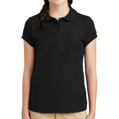 Girls Silk Touch ™ Peter Pan Collar Polo Thumbnail