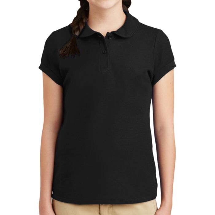 Girls Silk Touch ™ Peter Pan Collar Polo Thumbnail