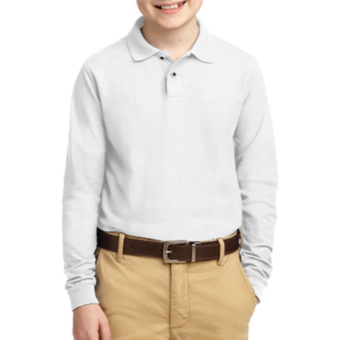 Youth Long Sleeve Silk Touch™ Polo Thumbnail