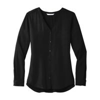 Ladies Long Sleeve Button Front Blouse Thumbnail