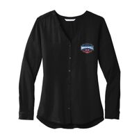 Ladies Long Sleeve Button Front Blouse Thumbnail