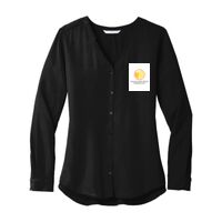 Ladies Long Sleeve Button Front Blouse Thumbnail