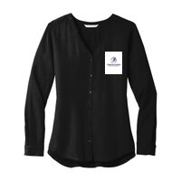 Ladies Long Sleeve Button Front Blouse Thumbnail