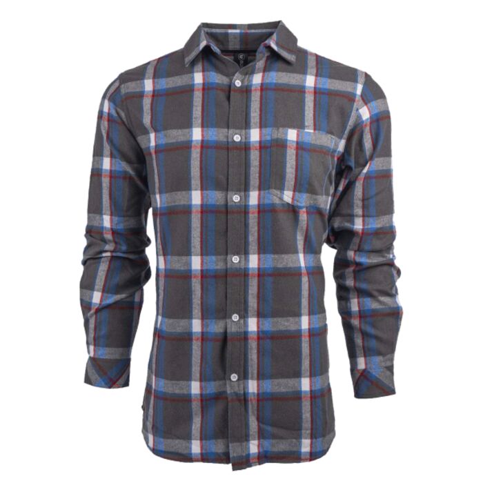 Woven Plaid Flannel With Biased Pocket Thumbnail