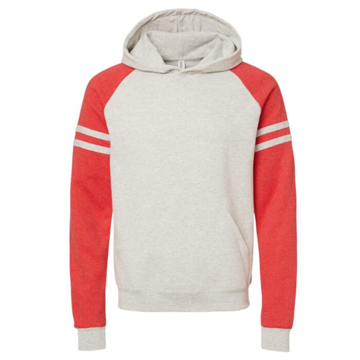 Unisex NuBlend Varsity Color-Block Hooded Sweatshirt Thumbnail