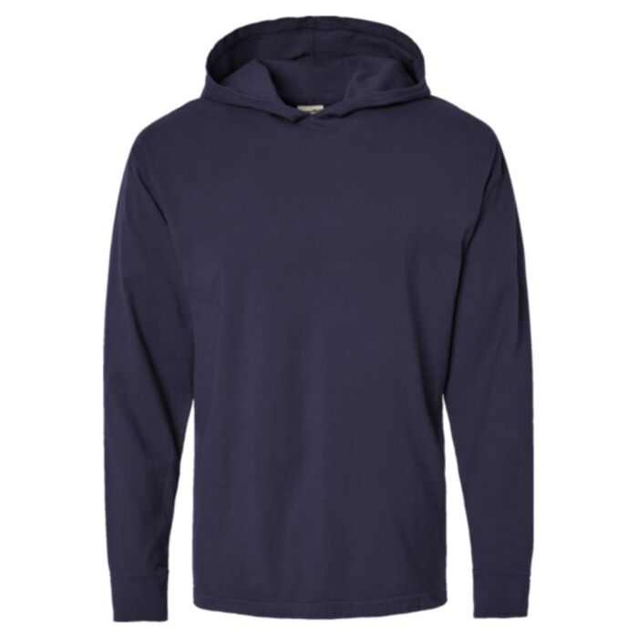 Unisex Garment-Dyed Jersey Hooded Long Sleeve T-Shirt Thumbnail