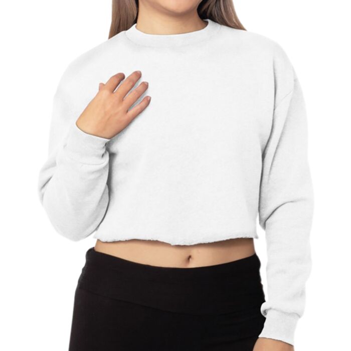 Ladies' USA Made Cropped Crewneck Sweatshirt Thumbnail