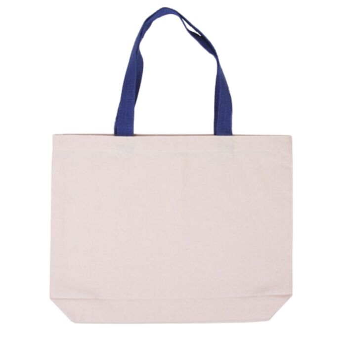 Cotton Canvas Tote Bag with Color Accents Thumbnail