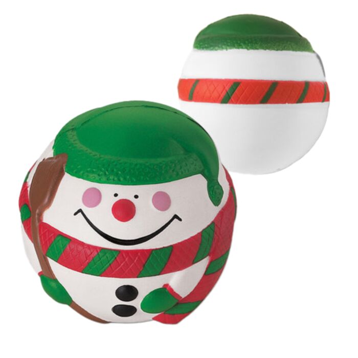 Happy Holiday Snowman Shape Stress Ball Thumbnail