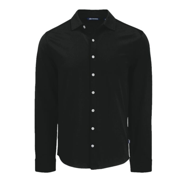 Cutter & Buck Advantage Tri-Blend Eco Soft Pique Long Sleeve Knitted Mens Button Down Thumbnail
