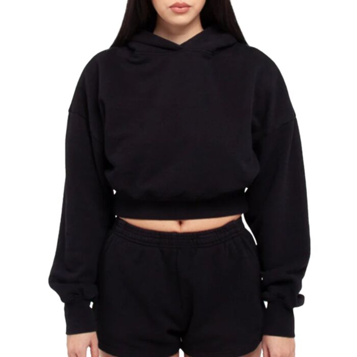 Women's Garment-Dye Crop Hooded Sweatshirt Thumbnail