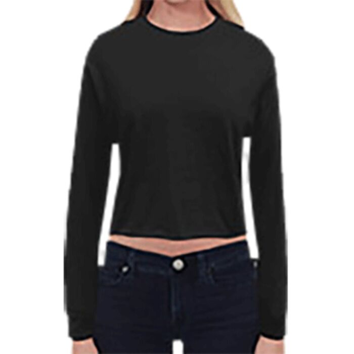 Women's Long-Sleeve Crop Boyfriend T-Shirt Thumbnail