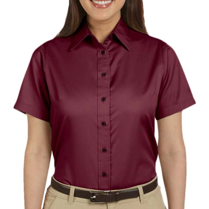 Ladies' Easy Blend™ Short-Sleeve Twill Shirt with Stain-Release Thumbnail