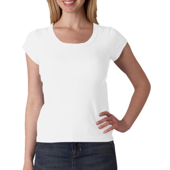 +CANVAS Ladies' Baby Rib Short-Sleeve Scoop Neck Tee Thumbnail