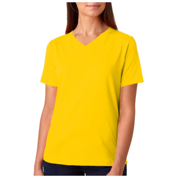 LA T Ladies’ Combed Ring-Spun Jersey V-Neck T-Shirt Thumbnail