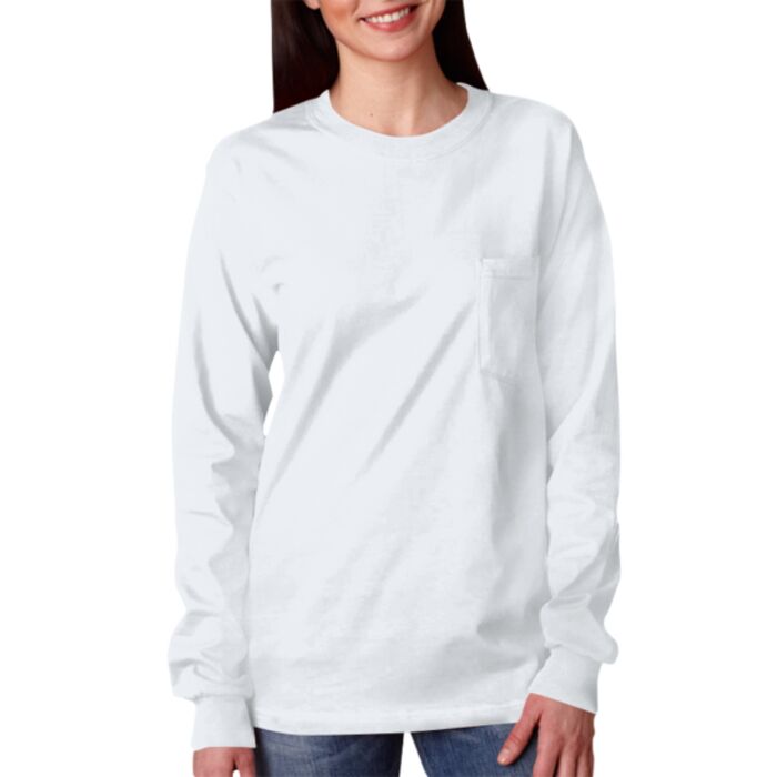 ® Ultra Cotton® Adult Long-Sleeve T-Shirt with Pocket Thumbnail