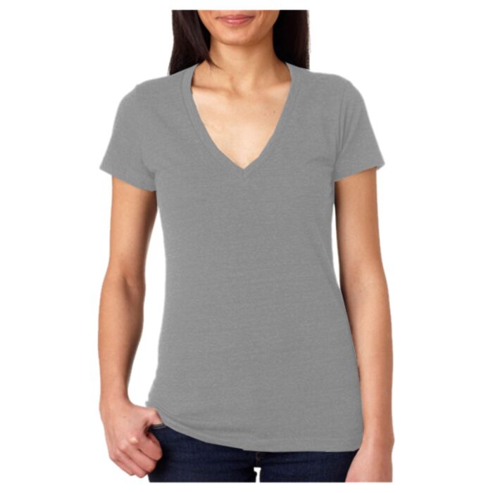+CANVAS Ladies' Triblend Short-Sleeve Deep V-Neck Tee Thumbnail
