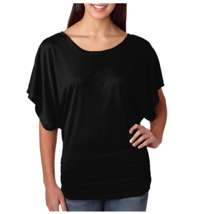 +CANVAS Ladies' Flowy Draped-Sleeve Dolman Tee Thumbnail