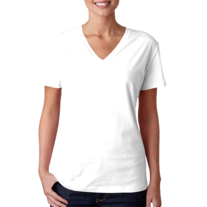 +CANVAS Ladies' Relaxed Jersey Short-Sleeve V-Neck Tee Thumbnail