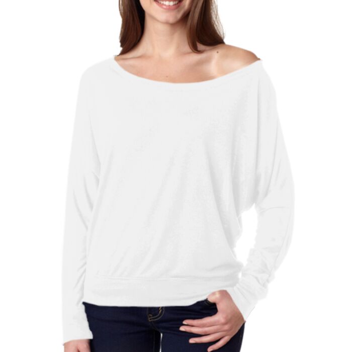 +CANVAS Ladies' Flowy Long-Sleeve Off-Shoulder Tee Thumbnail