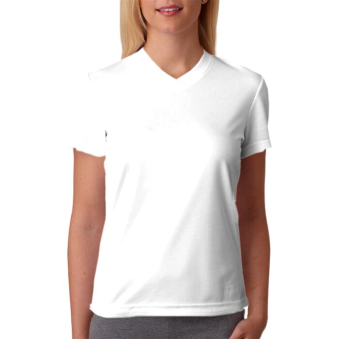 UltraClub® Ladies' Cool & Dry Sport V-Neck Tee Thumbnail