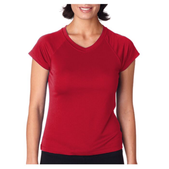 Ladies’ Double Dry&reg; Interlock V-Neck T-Shirt Thumbnail