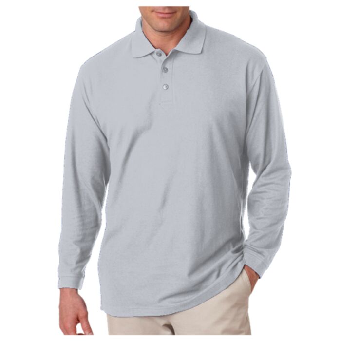 UltraClub Adult Long-Sleeve Whisper Piqué Polo Thumbnail