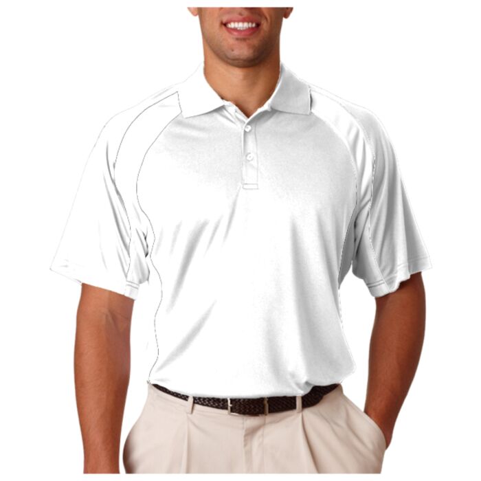 UltraClub® Adult Cool & Dry Sport Performance Color Block Interlock Polo Thumbnail