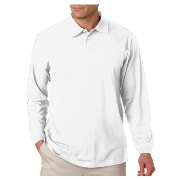 UltraClub Adult Long-Sleeve Classic Piqué Polo Thumbnail