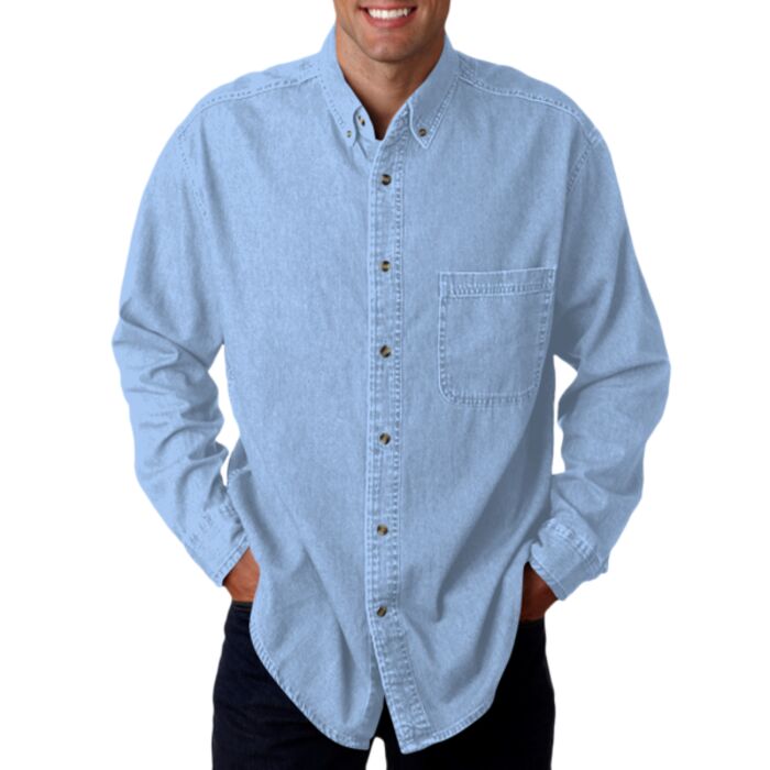 UltraClub Men's Tall Cypress Denim with Pocket Thumbnail