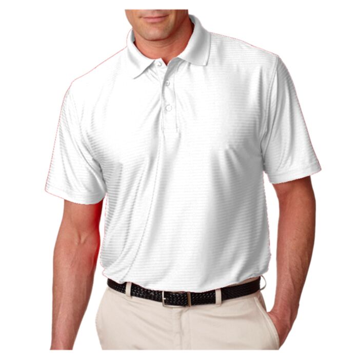UltraClub® Men's Cool & Dry Elite Tonal Stripe Performance Polo Thumbnail