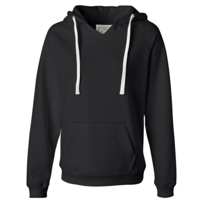 Women's Sueded V-Neck Hooded Sweatshirt Thumbnail