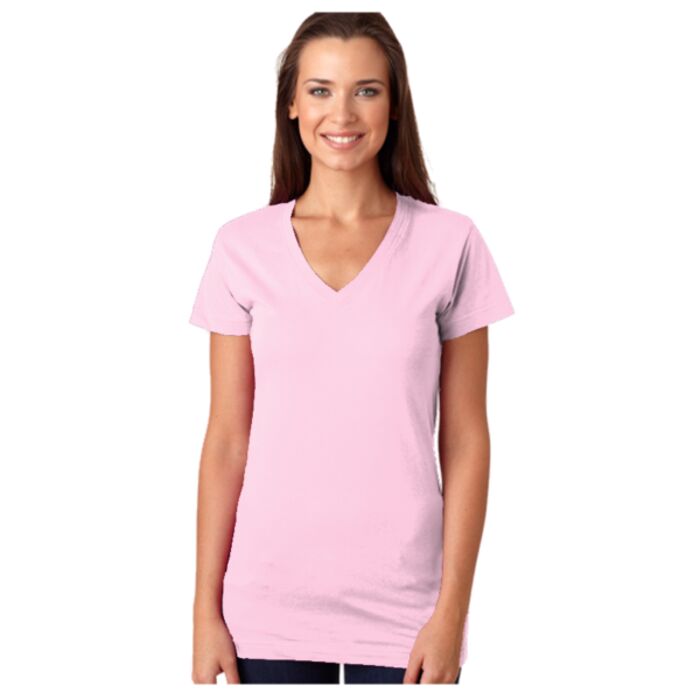Ladies' Junior Fit V-Neck Fine Jersey Tee Thumbnail