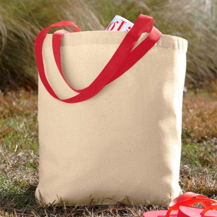 UltraClub Organic Recycled Cotton Canvas Tote with Contrast Handles Thumbnail