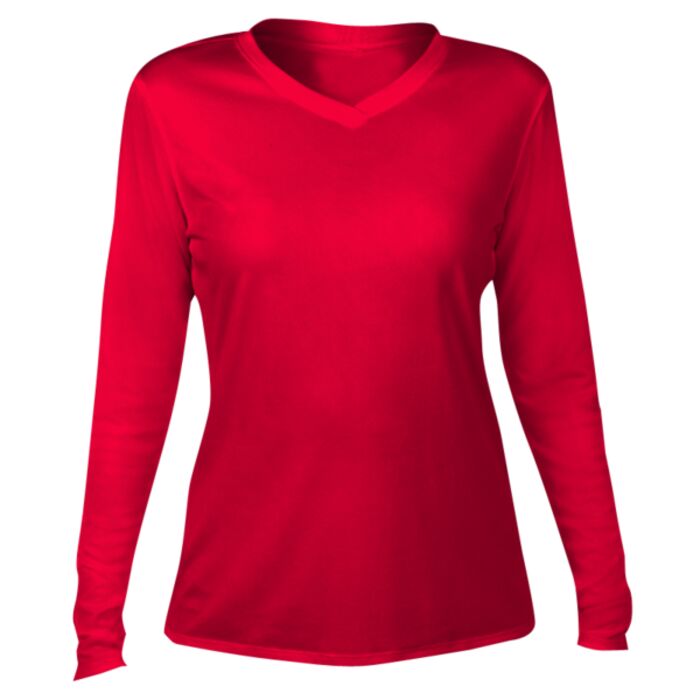 NDurance Ladies' Athletic Long-Sleeve V-Neck T-Shirt Thumbnail