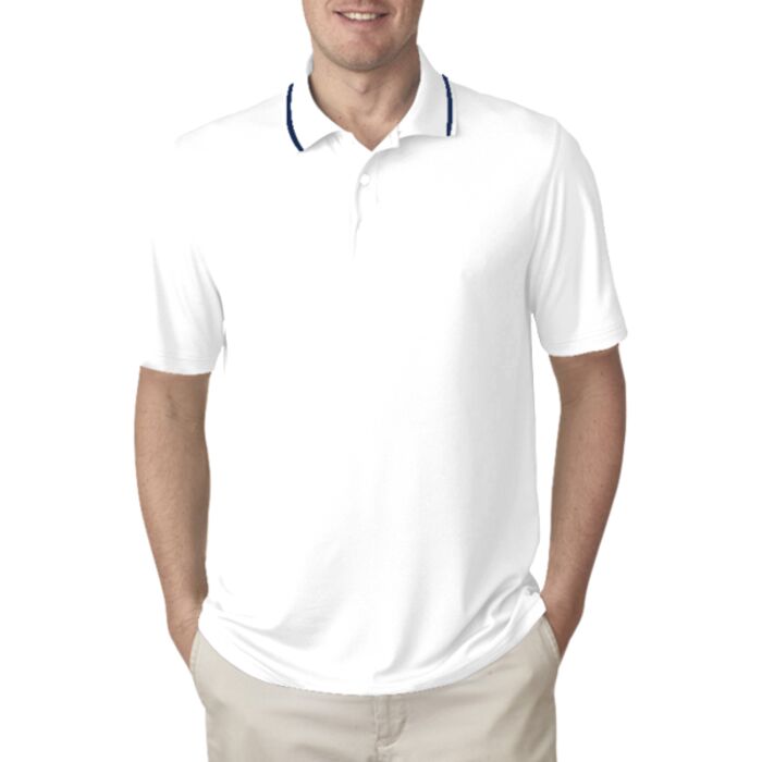 UltraClub&reg; Men's Cool & Dry Sport Polo with Tipped Collar Thumbnail